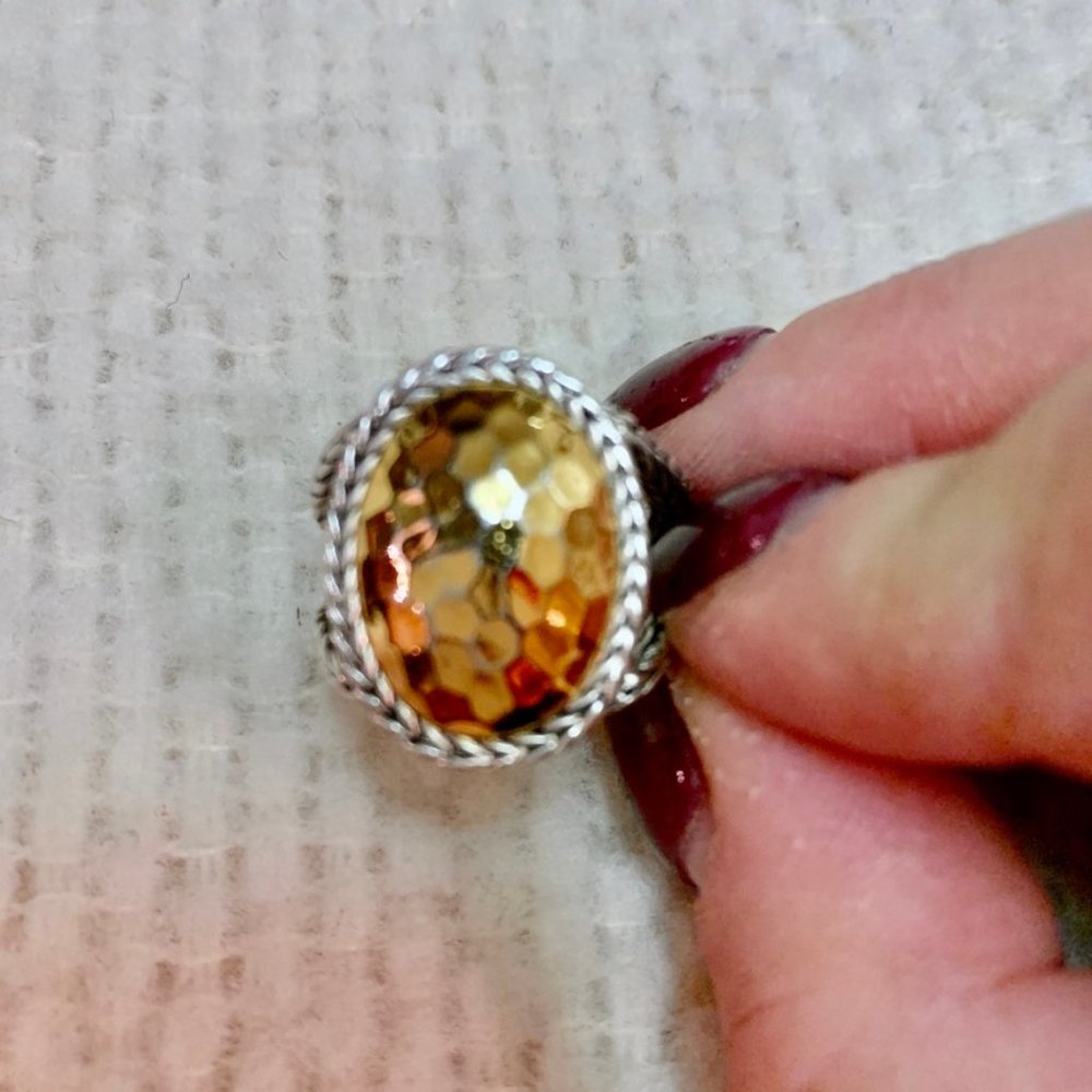 3/$35 Premier Designs Trendsetter Two-tone Ring S7
